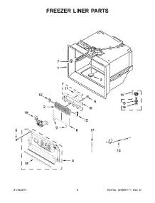 04 - Freezer Liner Parts parts for Kitchenaid Refrigerator KRFC704FBS00 from AppliancePartsPros.com