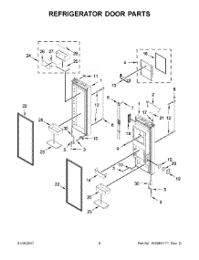 05 - Refrigerator Door Parts parts for Kitchenaid Refrigerator KRFC704FBS00 from AppliancePartsPros.com