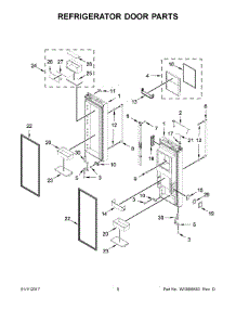05 - Refrigerator Door Parts parts for Kitchenaid Refrigerator KRFC704FPS00 from AppliancePartsPros.com