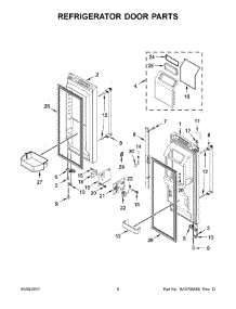 05 - Refrigerator Door Parts parts for Kitchenaid Refrigerator KRFF507EBL00 from AppliancePartsPros.com