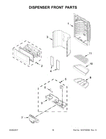 09 - Dispenser Front Parts parts for Kitchenaid Refrigerator KRFF507EWH00 from AppliancePartsPros.com