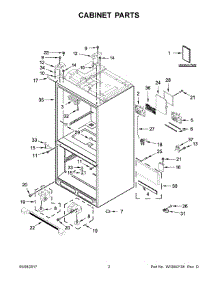 02 - Cabinet Parts parts for Kitchenaid Refrigerator KRFF507EWH01 from AppliancePartsPros.com