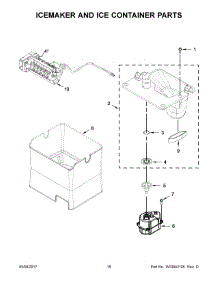 10 - Icemaker And Ice Container Parts parts for Kitchenaid Refrigerator KRFF507EWH01 from AppliancePartsPros.com