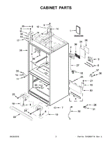 02 - Cabinet Parts parts for Kitchenaid Refrigerator KRFF707EBS00 from AppliancePartsPros.com