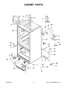 02 - Cabinet Parts parts for Kitchenaid Refrigerator KRFF707ESS00 from AppliancePartsPros.com