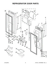 05 - Refrigerator Door Parts parts for Kitchenaid Refrigerator KRFF707ESS00 from AppliancePartsPros.com