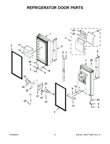 05 - Refrigerator Door Parts parts for Kitchenaid Refrigerator KRMF706EBS00 from AppliancePartsPros.com