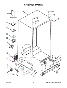 02 - Cabinet Parts parts for Kitchenaid Refrigerator KRSC500ESS00 from AppliancePartsPros.com