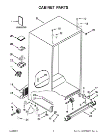 02 - Cabinet Parts parts for Kitchenaid Refrigerator KRSF505EBL00 from AppliancePartsPros.com