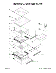 04 - Refrigerator Shelf Parts parts for Kitchenaid Refrigerator KRSF505ESS00 from AppliancePartsPros.com