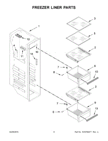 05 - Freezer Liner Parts parts for Kitchenaid Refrigerator KRSF505ESS00 from AppliancePartsPros.com