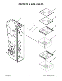05 - Freezer Liner Parts parts for Kitchenaid Refrigerator KSC23C8EYY03 from AppliancePartsPros.com