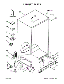 02 - Cabinet Parts parts for Kitchenaid Refrigerator KSC24C8EYP04 from AppliancePartsPros.com