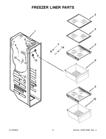 05 - Freezer Liner Parts parts for Kitchenaid Refrigerator KSC24C8EYY03 from AppliancePartsPros.com