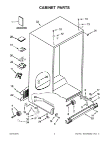 02 - Cabinet Parts parts for Kitchenaid Refrigerator KSC24C8EYY04 from AppliancePartsPros.com