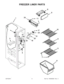 04 - Freezer Liner Parts parts for Kitchenaid Refrigerator KSF22C4CYY00 from AppliancePartsPros.com