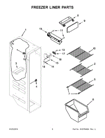 05 - Freezer Liner Parts parts for Kitchenaid Refrigerator KSF22C4CYY01 from AppliancePartsPros.com