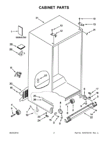 02 - Cabinet Parts parts for Kitchenaid Refrigerator KSF26C4XYY04 from AppliancePartsPros.com