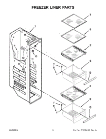 05 - Freezer Liner Parts parts for Kitchenaid Refrigerator KSF26C4XYY04 from AppliancePartsPros.com