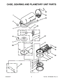 04 - Case, Gearing And Planetary Unit Parts parts for Kitchenaid Stand Mixer KSM180LEBK0 from AppliancePartsPros.com