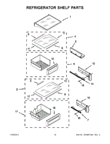 08 - Refrigerator Shelf Parts parts for Kitchenaid Refrigerator KSSC42QTS18 from AppliancePartsPros.com