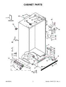 02 - Cabinet Parts parts for Kitchenaid Refrigerator KSSC42QVS10 from AppliancePartsPros.com