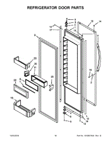10 - Refrigerator Door Parts parts for Kitchenaid Refrigerator KSSC48QVS06 from AppliancePartsPros.com