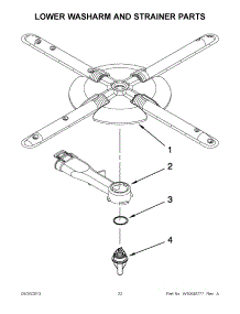 12 - Lower Washarm And Strainer Parts parts for Kitchenaid Dishwasher KUDC10FXBL7 from AppliancePartsPros.com