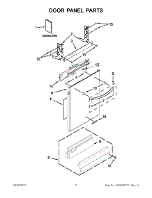 02 - Door Panel Parts parts for Kitchenaid Dishwasher KUDC10FXSS7 from AppliancePartsPros.com