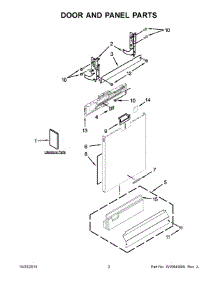 02 - Door And Panel Parts parts for Kitchenaid Dishwasher KUDC10IXWH9 from AppliancePartsPros.com
