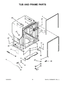 06 - Tub And Frame Parts parts for Kitchenaid Dishwasher KUDE20FBSS1 from AppliancePartsPros.com