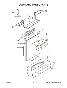 02 - Door And Panel Parts parts for Kitchenaid Dishwasher KUDE20FBWH1 from AppliancePartsPros.com