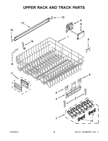 10 - Upper Rack And Track Parts parts for Kitchenaid Dishwasher KUDE20FBWH1 from AppliancePartsPros.com