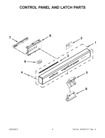 03 - Control Panel And Latch Parts parts for Kitchenaid Dishwasher KUDE20IXSSA from AppliancePartsPros.com