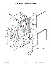 06 - Tub And Frame Parts parts for Kitchenaid Dishwasher KUDE20IXSSA from AppliancePartsPros.com