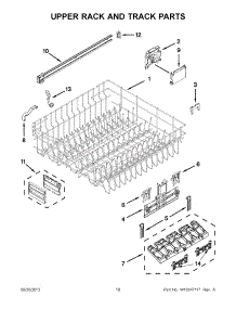 10 - Upper Rack And Track Parts parts for Kitchenaid Dishwasher KUDE20IXSSA from AppliancePartsPros.com