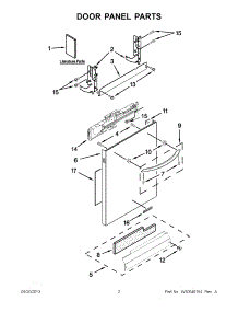 02 - Door Panel Parts parts for Kitchenaid Dishwasher KUDE48FXBL6 from AppliancePartsPros.com