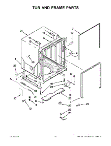 06 - Tub And Frame Parts parts for Kitchenaid Dishwasher KUDE48FXBL6 from AppliancePartsPros.com