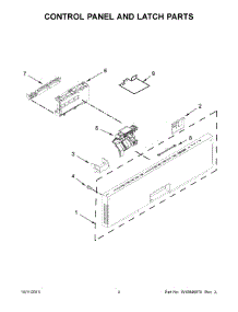 03 - Control Panel And Latch Parts parts for Kitchenaid Dishwasher KUDE48FXPA6 from AppliancePartsPros.com