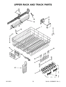 10 - Upper Rack And Track Parts parts for Kitchenaid Dishwasher KUDE48FXPA6 from AppliancePartsPros.com