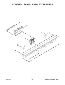 03 - Control Panel And Latch Parts parts for Kitchenaid Dishwasher KUDE48FXSP6 from AppliancePartsPros.com