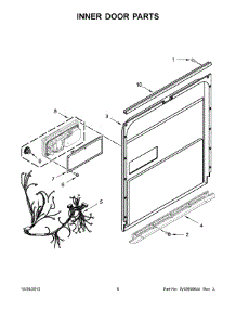 04 - Inner Door Parts parts for Kitchenaid Dishwasher KUDE48FXSP6 from AppliancePartsPros.com