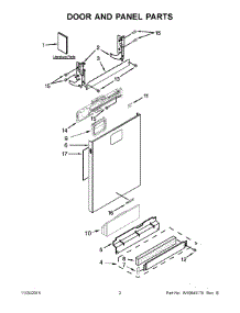 02 - Door And Panel Parts parts for Kitchenaid Dishwasher KUDE60HXSS6 from AppliancePartsPros.com