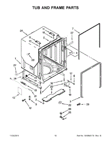 06 - Tub And Frame Parts parts for Kitchenaid Dishwasher KUDE60HXSS6 from AppliancePartsPros.com