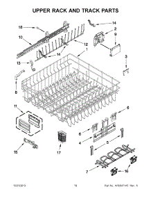 10 - Upper Rack And Track Parts parts for Kitchenaid Dishwasher KUDE70FXBL6 from AppliancePartsPros.com