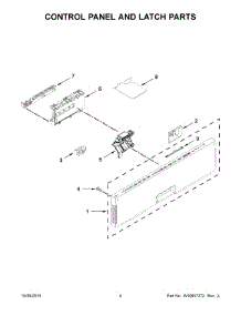 03 - Control Panel And Latch Parts parts for Kitchenaid Dishwasher KUDE70FXPA6 from AppliancePartsPros.com