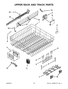10 - Upper Rack And Track Parts parts for Kitchenaid Dishwasher KUDE70FXPA6 from AppliancePartsPros.com