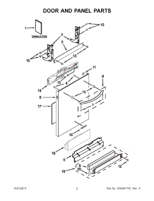02 - Door And Panel Parts parts for Kitchenaid Dishwasher KUDE70FXWH6 from AppliancePartsPros.com