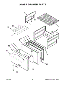 05 - Lower Drawer Parts parts for Kitchenaid Refrigerator KUDF204EPA00 from AppliancePartsPros.com