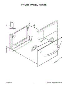 02 - Front Panel Parts parts for Kitchenaid Dishwasher KUDH03DTBL0 from AppliancePartsPros.com